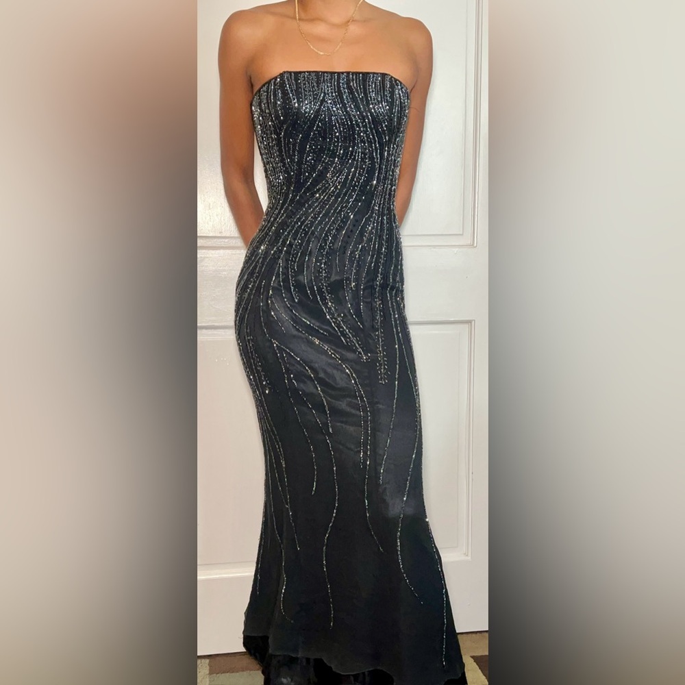 Glamorous Black Sequin Maxi Dress